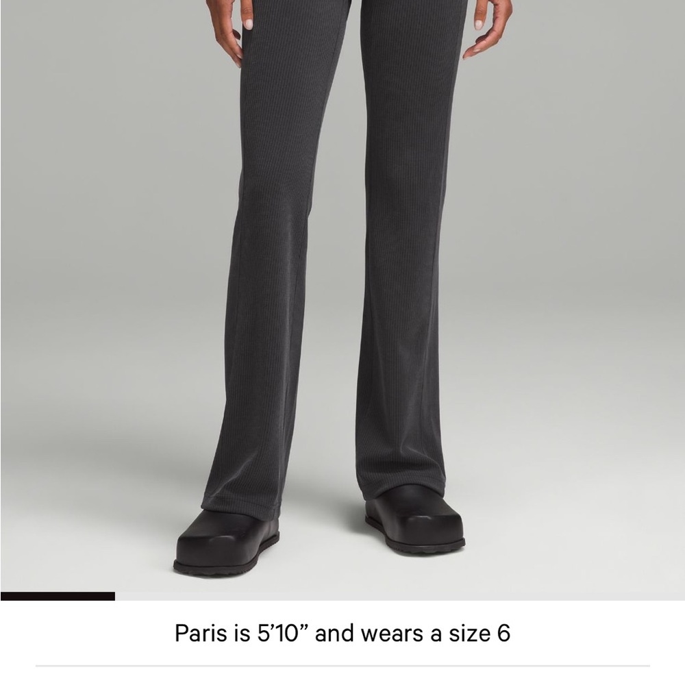 lululemon athletica softstreme ribbed flared pants Wide Leg Pants - Dark Gray